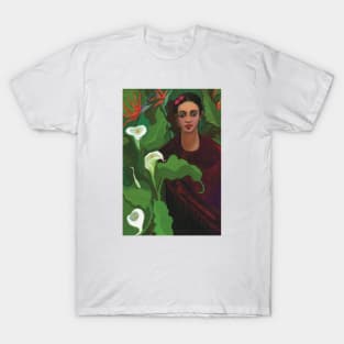 Frida with Calla Lilies and Birds of Paradise T-Shirt